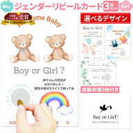 ジェンダーリビール カード 3枚セット 専用封筒3枚付き サプライズ 赤ちゃん 性別発表 ジェンダーリビー…