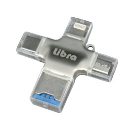 ＼楽天カードポイント4倍！5/30／microSDカードリーダー PC・スマホ・タブレット対応 4in1 512GB対応 Libra LBR-CR4IN1 メモリーカードリーダー メール便送料無料