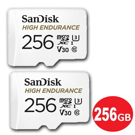 サンディスク ドライブレコーダー用 高耐久 microSDXCカード 256GB 2枚入り SDアダプタ付 Class10 UHS-1 U3 V30 SDSQQNR-256G-GN6IA-2P ドラレコ対応 microSD SanDisk 海外リテール メール便送料無料