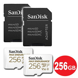 サンディスク ドライブレコーダー用 高耐久microSDXCカード 256GB 2枚入り Class10 UHS-1 U3 V30 SDSQQVR-256G-GN6IA-2P 防犯カメラ ドラレコ対応 microSD SanDisk 海外リテール 送料無料