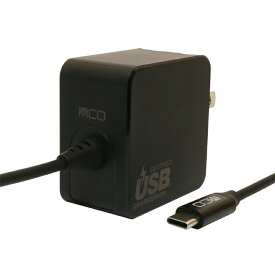 ＼楽天カードポイント4倍！5/30／ミヨシ USB PD対応 GaN USB-ACアダプタ ケーブル一体型 65W 1.5m ブラック IPA-GC15ANBK 送料無料