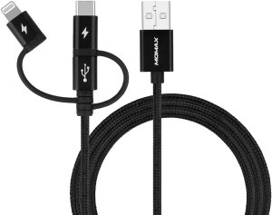 MOMAX 3in1 USB[dP[u Apple MFIF Micro CjO Type 2.4A}[d ϋviC҂ 1m