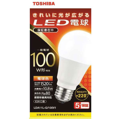 東芝(TOSHIBA) LDA11L-G/100V1 LED電球(電球色) E26口金 100W形相当 1520lm