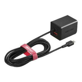 バッファロー(BUFFALO) BSMPA2401BC2BK AC-USB 2.4A microUSB 1.8m/自動判別USBx1 ブラック