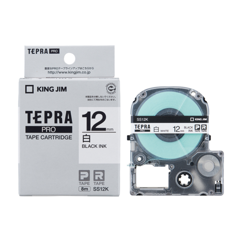 楽天市場】キングジム テープカートリッジ テプラpro 12mm ss12kの通販