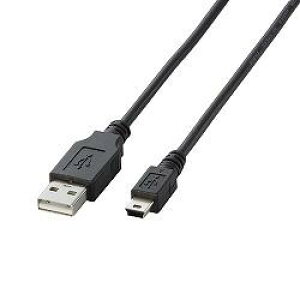 �G���R��(ELECOM) U2C-M15BK �u���b�N USB2.0�P�[�u�� A-miniB 1.5m