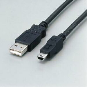 �G���R��(ELECOM) USB-FSM503 �u���b�N USB2.0�P�[�u�� �t�F���C�g�R�A���� A-miniB 0.3m