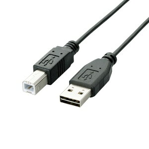 �G���R��(ELECOM) U2C-DB50BK �u���b�N ���ʑ}��USB�P�[�u�� A-B 5m