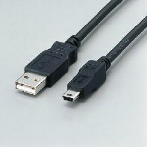 �G���R��(ELECOM) USB-FSM518 �u���b�N USB2.0�P�[�u�� �t�F���C�g�R�A���� A-miniB 1.8m