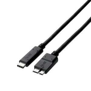 �G���R��(ELECOM) USB3-CMB05NBK USB3.1�P�[�u�� �F�ؕi�AC-microB