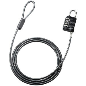 サンワサプライ SLE-32S ブラック ワイヤー一体型ダイヤル錠