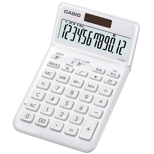 CASIO 【本日特価】 芸能人愛用 JF-S200-WE ホワイト 12桁 スタイリッシュ電卓