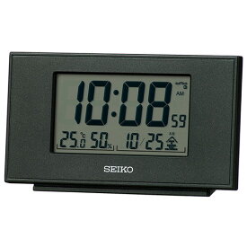 セイコー(SEIKO) SQ790K(黒メタリック) 電波目覚まし時計 温度 湿度表示付