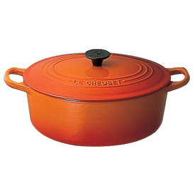 ル・クルーゼ(LE CREUSET) ココット オーバル IH対応 両手鍋 25cm 2502-25(オレンジ)