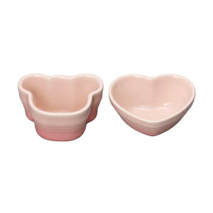 ル・クルーゼ(LE CREUSET) ベビー・ツイン・ラムカン ベアー&ハート ミルキーピンク