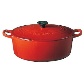 ル・クルーゼ(LE CREUSET) ココット オーバル IH対応 両手鍋 25cm 2502-25(チェリーレッド)