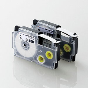 �G���R��(ELECOM) CTC-CXR9WE-2P �J���[�N���G�[�V���� �l�[�������h�݊��e�[�v ��/������ 9mm�� 2��