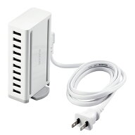 エレコム ELECOM EC-ACD04WH ホワイト 卓上多ポートAC充電器 USB充電器 60W Aポート×10