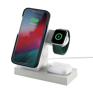 GR ELECOM W-MS06WH(zCg) iPhone/AppleWatch/AirPodsΉ }Olbg CX[d 7.5W WMS06WH