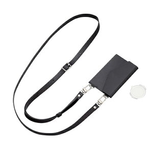 エレコム(ELECOM) P-STSDCDPLBK ブラック スマホショルダー ストラップ 53〜65cm 長さ調整可 ソフトレザー