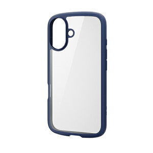 �G���R��(ELECOM) PM-A24ATSLFCNV �l�C�r�[ iPhone16�p�P�[�X �n�C�u���b�h �Ռ��z�� �y�� ���^ �J��������ی�