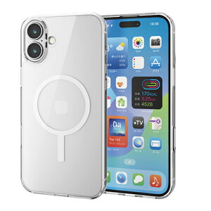 GR(ELECOM) PM-A24BMAG02WH zCg iPhone 16 PluspP[X JYی݌v ͋zCX[dΉ