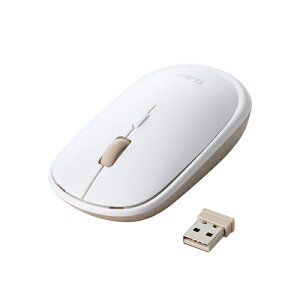 �G���R��(ELECOM) M-TM10DBWH-IL �z���C�g ILMF 2.4GHz���� ���^�}�E�X 4�{�^�� ���C�����X ����28mm