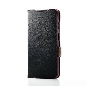 �G���R��(ELECOM) PM-G253PLFYBK �u���b�N Galaxy A25 5G �P�[�X ���U�[ �J�o�[ �蒠�^ �}�O�l�b�g �t���b�v �Ռ��z�� �X�g���b�v�z�[���t �X�^���h�@�\�t