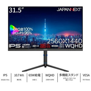 �y�����ۏؕt�z�W���p���l�N�X�g(JAPANNEXT) JN-IPS315Q-HSPC6 31.5�^ WQHD���j�^�[ ���@�\�X�^���h���f��