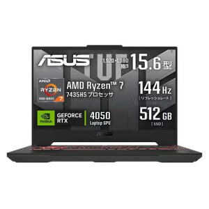 ASUS(GCX[X) FA507NUR-R7R4050 TUF Gaming A15 15.6^ Ryzen 7/16GB/512GB/RTX4050 JO[ Windows 11 Home