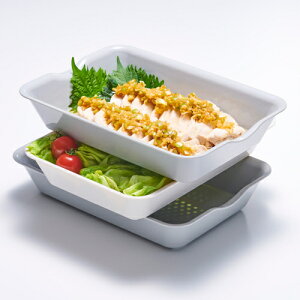 伊原企販(iharakihan) 抗菌バット&ザル ワイド(スモーキーグレー)