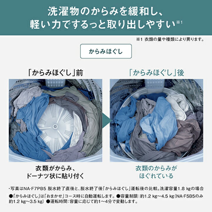 楽天市場】【長期保証付】パナソニック Panasonic NA-F5B5-H ライト 