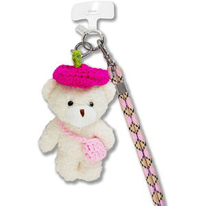 Sonix(ソニックス) UNIVERSAL PHONE CROSSBODY STRAP WITH PLUSH ANIMAL PINK TEDDY ピンクテディ ショルダーストラップ ぬいぐるみ 308002A001