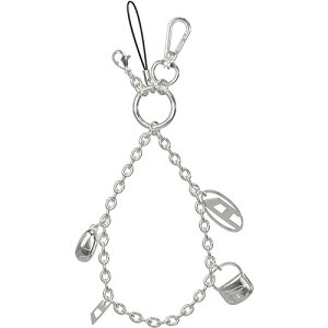 DIESEL(fB[[) Diesel Phone Charm + Charm Holder + Dust Plug FW25 Silver `[ Xgbv 60456