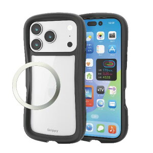 GR(ELECOM) PM-A25CGRPFCBK ubN iPhone17 Pro P[X nCubh Ռz CzΉ^XebJ[t Grippy