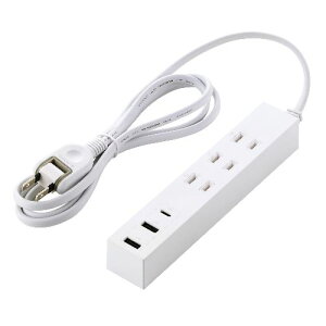 GR(ELECOM) T-U08-3A2C15WH zCg R[h d^bv 1.5m RZg 3 Type-C×1 USB-A×2 K[h قh~Vb^[