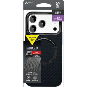 エアージェイ(air-j) AC-P25PX-CBM iPhone 17 Pro Max用 MagSafeアクセサリー対応 薄型&スリム カーボン柄背面ケース