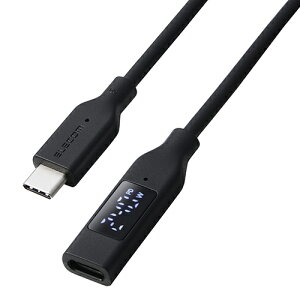 �G���R��(ELECOM) MPA-CCWE10BK �u���b�N �d�͕\���f�B�X�v���C���� USB Type-C �����P�[�u�� 1m PD240W�Ή� USB-C�v���O - USB-C�|�[�g