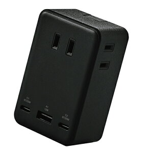 �G���R��(ELECOM) T-U09-3AC2BK �u���b�N �d���^�b�v �R���Z���g×3 USB Type-C×2 USB-A×1 �|�[�g�t�� 67W PD�Ή� MacBook WindowsPC �X�}�z�Ή�