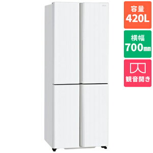 �y�W���ݒu�������z�A�N�A(AQUA) AQR-TZ42A-H �p�[���O���[ TZ�V���[�Y 4�h�A�①�� �ω��J�� 420L ��700mm