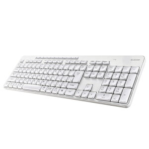 �G���R��(ELECOM) TK-QT11FDMWH �z���C�g ���C�����X�L�[�{�[�h �É� �e���L�[�t�� 2.4GHz���� USB���V�[�o�[ USB-A ���{��z�� AI�N���L�[����