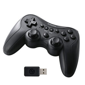 �G���R��(ELECOM) JC-GP40SBK �u���b�N �Q�[���p�b�h PC�p ���C�����X 2.4GHz XInput DirectInput �A�� 13�{�^�� �[�d�� �L���Ή� �X�g���[�g�z�u