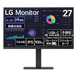 LG�G���N�g���j�N�X(LG) 27BF440B-B 27�C���` IPS �t��HD 100Hz �A�i���O���͑Ή����j�^�[ �f�B�X�v���C
