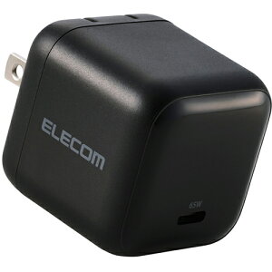 �G���R��(ELECOM) ACDC-PD12465BK �u���b�N USB �[�d�� 65W PD PPS�Ή� 1�|�[�g USB-C GaN II �R���p�N�g �܂肽���݃v���O MacBook iPad iPhone Switch