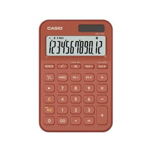 CASIO(�J�V�I) MW-C20D-RD-N �u���b�N���b�h �d�� �~�j�W���X�g�T�C�Y 12�� �Ōv�Z ���[�g�v�Z ���Ԍv�Z �����v�@�\