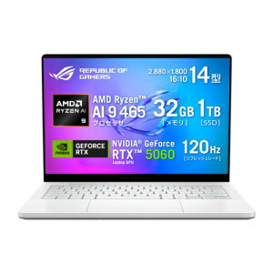 �y�����ۏؕt�zASUS(�G�C�X�[�X) ROG Zephyrus G14 GA403GM-AI9R5060W 14�^ Ryzen AI 9 ������32GB SSD1TB �m�[�g�p�\�R�� �v���`�i�z���C�g
