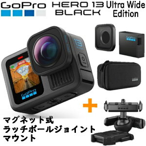GoPro(�S�[�v��) �y�}�E���g�Z�b�g�zGoproHERO13 ULTRA WIDE ED�{�}�O�l�b�g���b�`�{�[���W���C���g�}�E���g�A�N�V�����J����CHDRB133FWAEMAG002