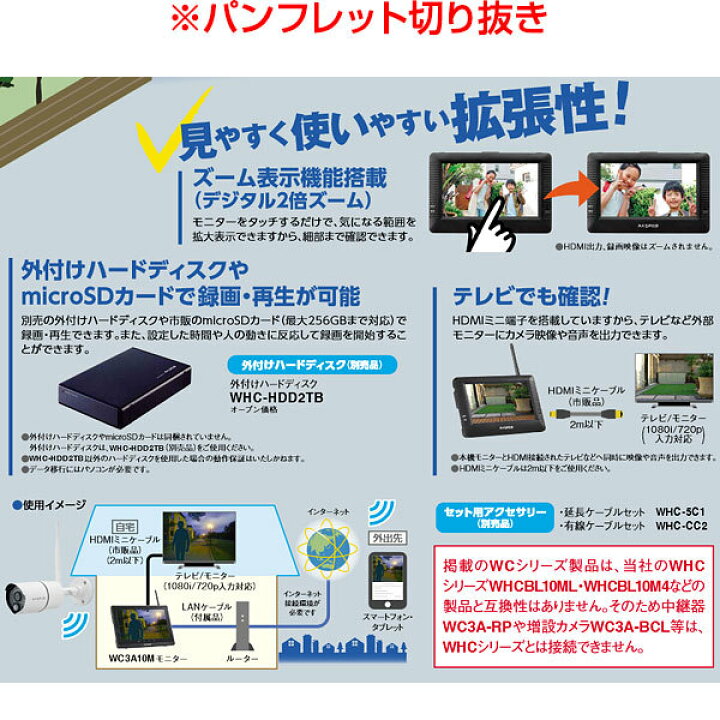 楽天市場】MASPRO マスプロ WC3A10ML モニター＆ワイヤレスHDカメラ 