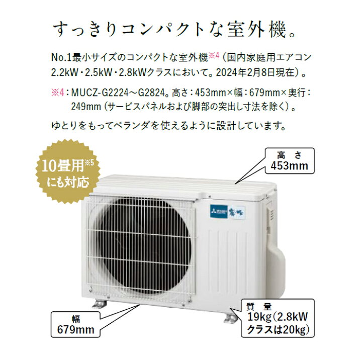 未使用 未開封品□三菱 ルームエアコン MSZ-GV2824-W-IN□10畳程度 霧ヶ峰