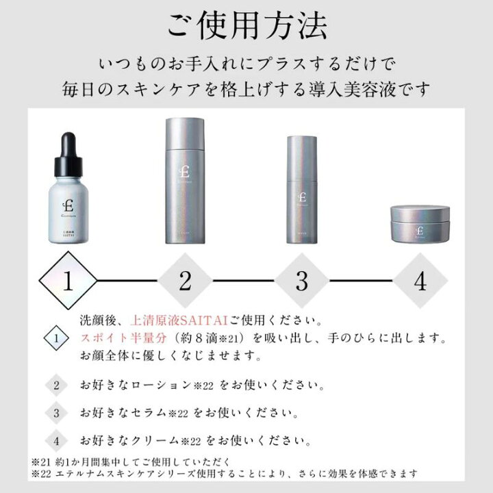 楽天市場】エテルナム 上清原液 SAITAI 15mL 集中ケア 美容液 導入美容 